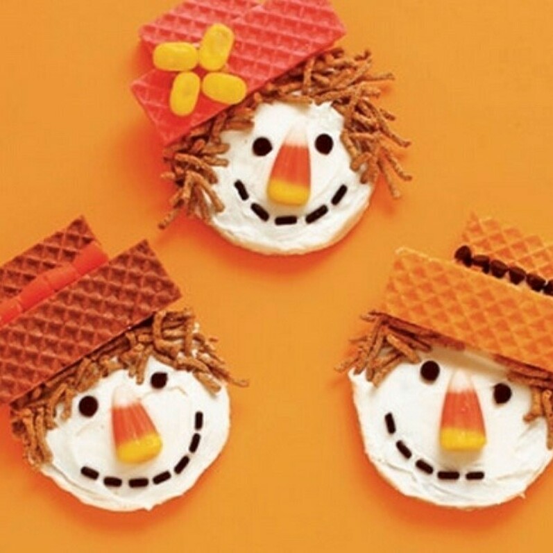 3 scarecrow themed cookies