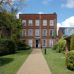 A view from the garden of the museum of farnham on a sunny day