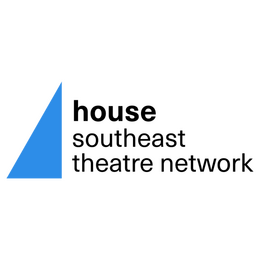 A logo with blue triangle and black text reading: house southeast theatre network