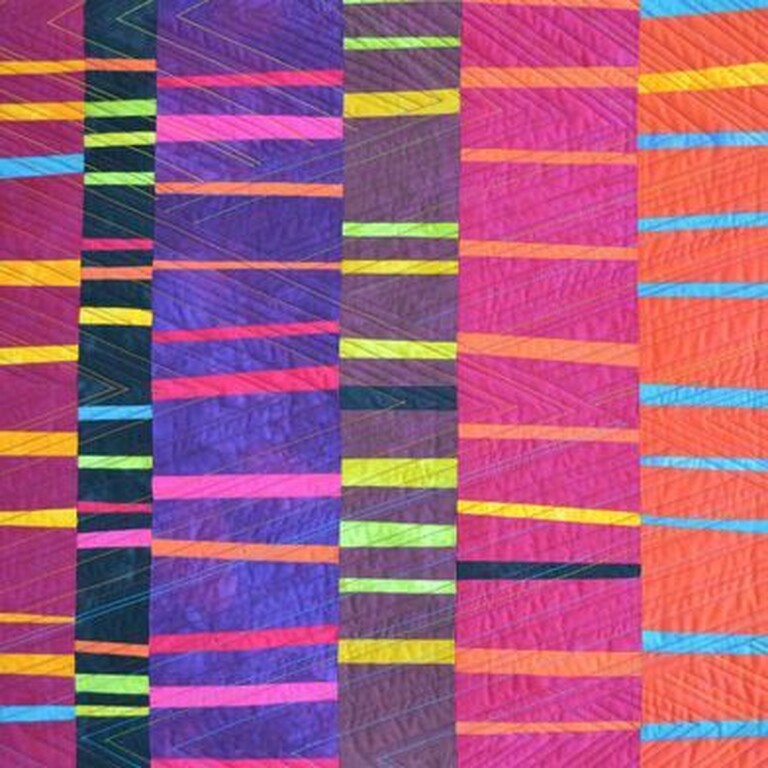 striped fabric pinks orange purples