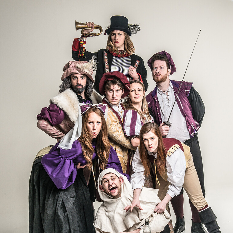 Group promotion shot of Shit-faced Shakespeare cast.