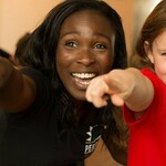 Female dance tutor and girl student