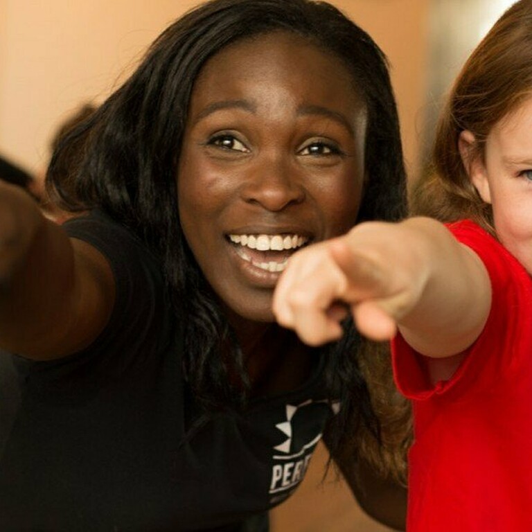Female dance tutor and girl student